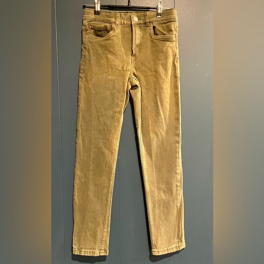 Boys Zara skinny fit denim (olive) size 11-12